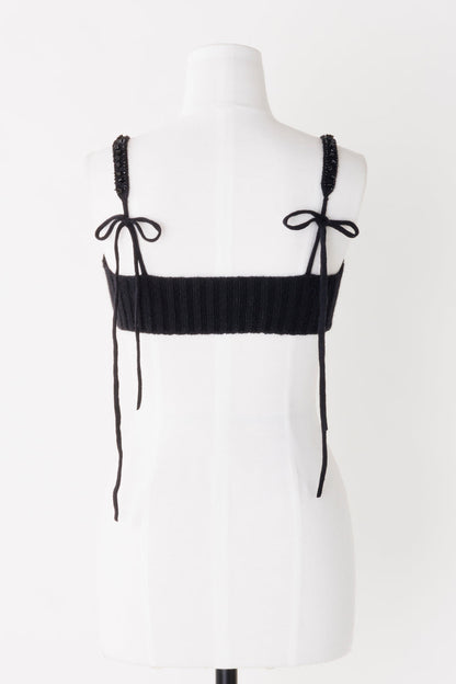 SPANGLE ANGOLA WOOL KNIT BRA - FETICO